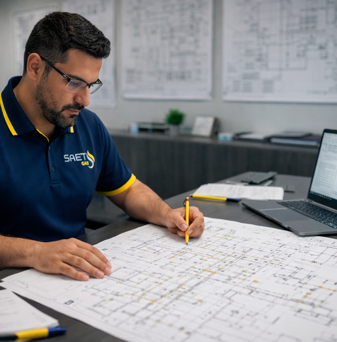 Equipe Técnica SAET GÁS em Ação